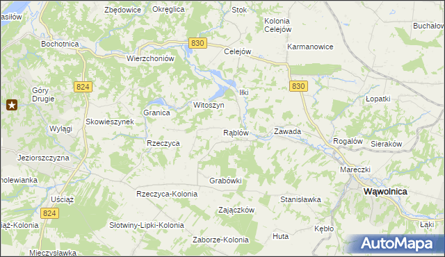 mapa Rąblów, Rąblów na mapie Targeo