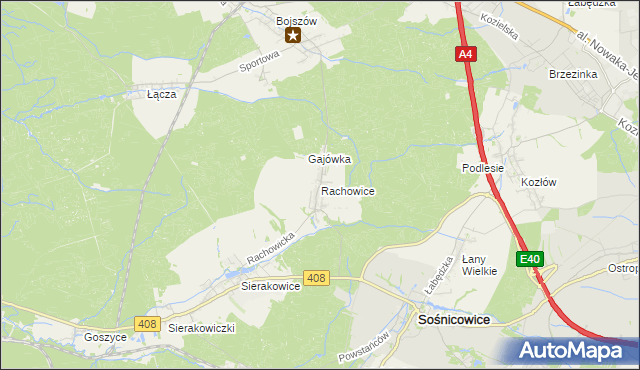 mapa Rachowice, Rachowice na mapie Targeo