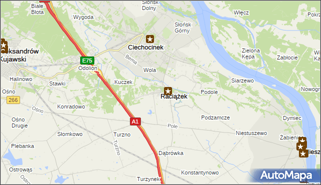 mapa Raciążek, Raciążek na mapie Targeo