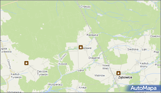 mapa Radawie, Radawie na mapie Targeo