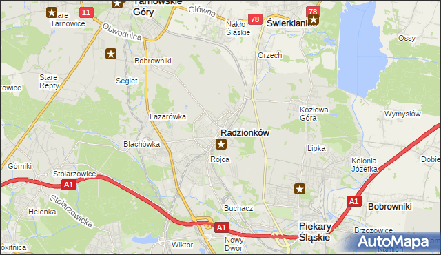 mapa Radzionków, Radzionków na mapie Targeo