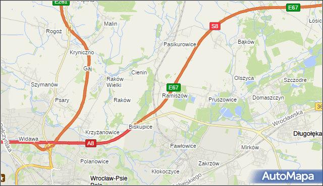 mapa Ramiszów, Ramiszów na mapie Targeo