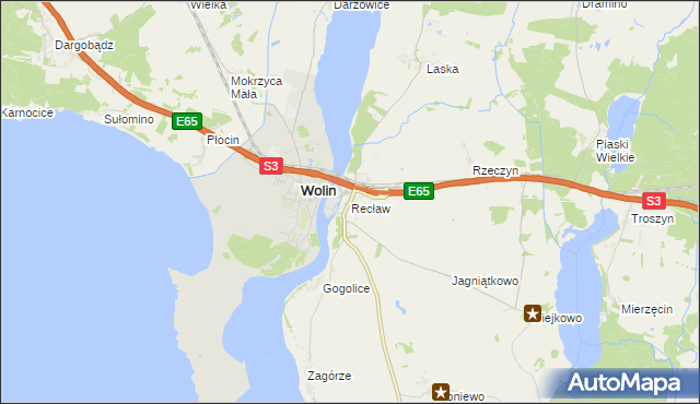 mapa Recław, Recław na mapie Targeo