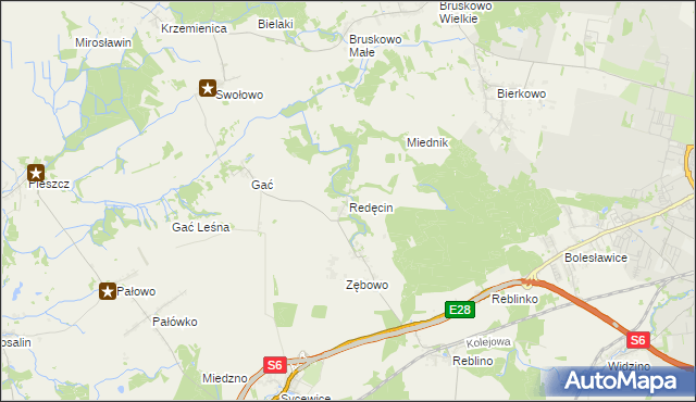 mapa Redęcin, Redęcin na mapie Targeo