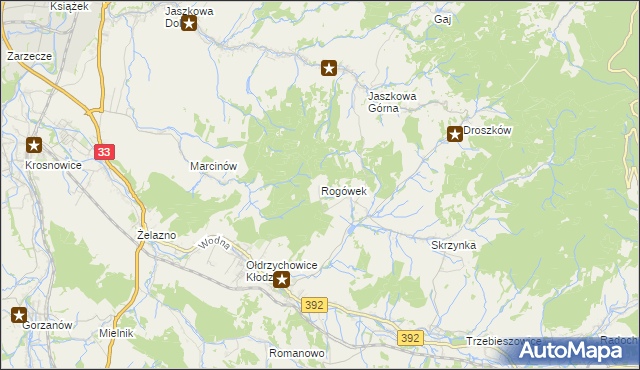 mapa Rogówek gmina Kłodzko, Rogówek gmina Kłodzko na mapie Targeo