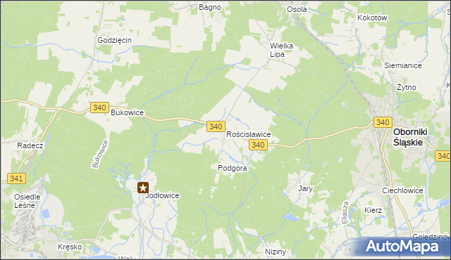 mapa Rościsławice, Rościsławice na mapie Targeo