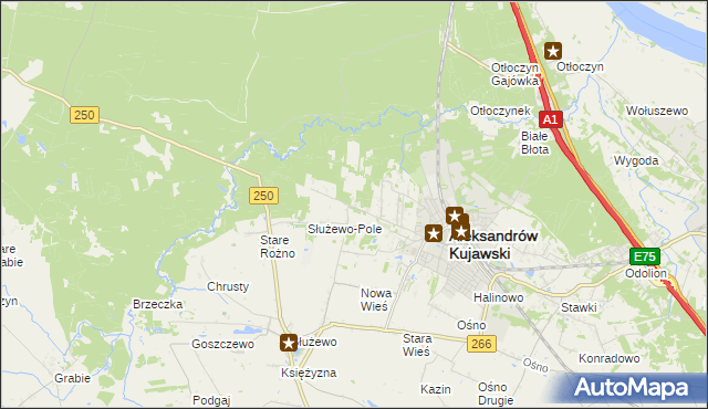 mapa Rożno-Parcele, Rożno-Parcele na mapie Targeo