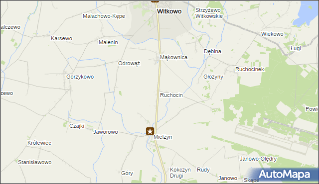 mapa Ruchocin, Ruchocin na mapie Targeo