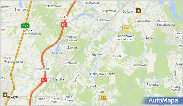 mapa Runów, Runów na mapie Targeo