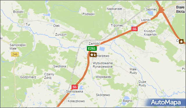 mapa Rynarzewo, Rynarzewo na mapie Targeo