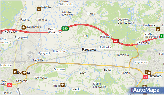 mapa Rzezawa, Rzezawa na mapie Targeo