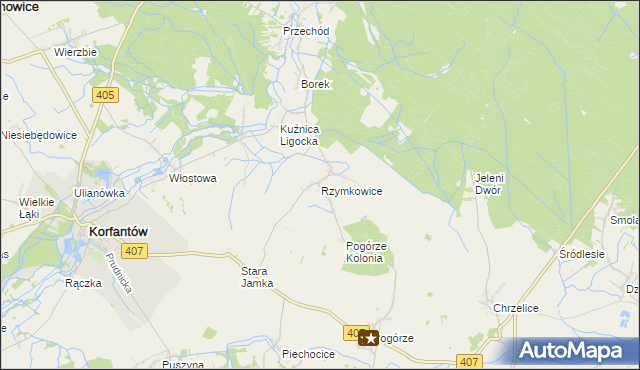 mapa Rzymkowice, Rzymkowice na mapie Targeo