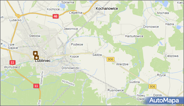 mapa Sadów, Sadów na mapie Targeo