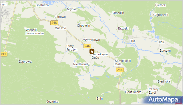 mapa Samoklęski Duże, Samoklęski Duże na mapie Targeo