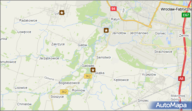 mapa Samotwór, Samotwór na mapie Targeo