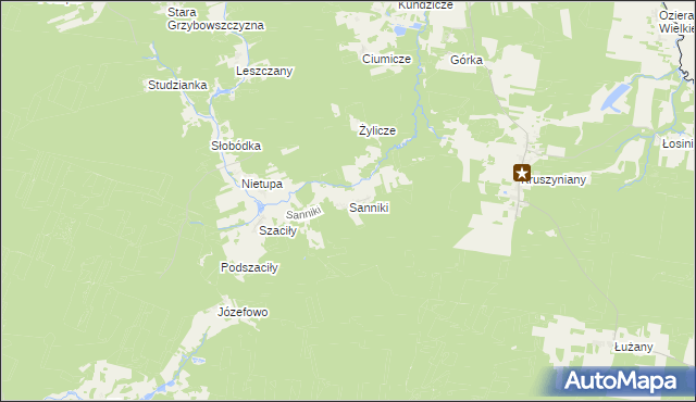 mapa Sanniki gmina Krynki, Sanniki gmina Krynki na mapie Targeo