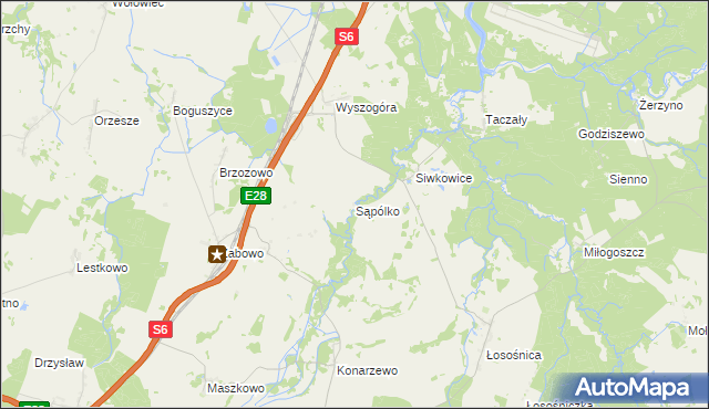 mapa Sąpólko, Sąpólko na mapie Targeo