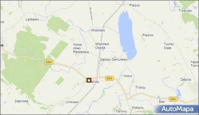 mapa Sątopy-Samulewo, Sątopy-Samulewo na mapie Targeo