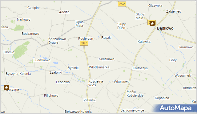 mapa Sęczkowo gmina Osięciny, Sęczkowo gmina Osięciny na mapie Targeo