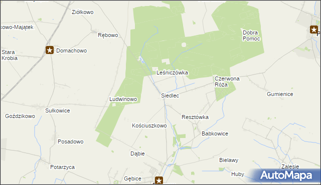 mapa Siedlec gmina Pępowo, Siedlec gmina Pępowo na mapie Targeo