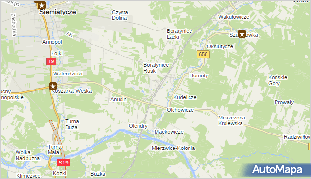 mapa Siemiatycze-Stacja, Siemiatycze-Stacja na mapie Targeo