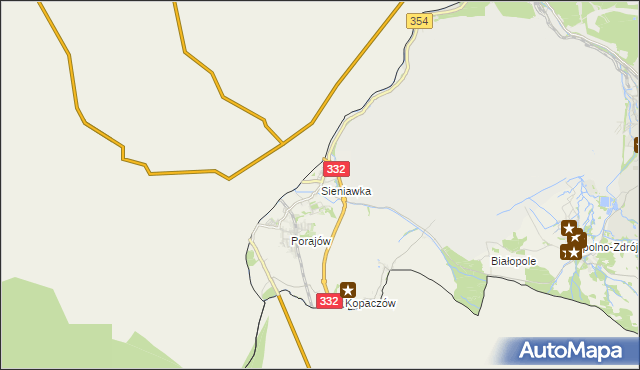mapa Sieniawka gmina Bogatynia, Sieniawka gmina Bogatynia na mapie Targeo
