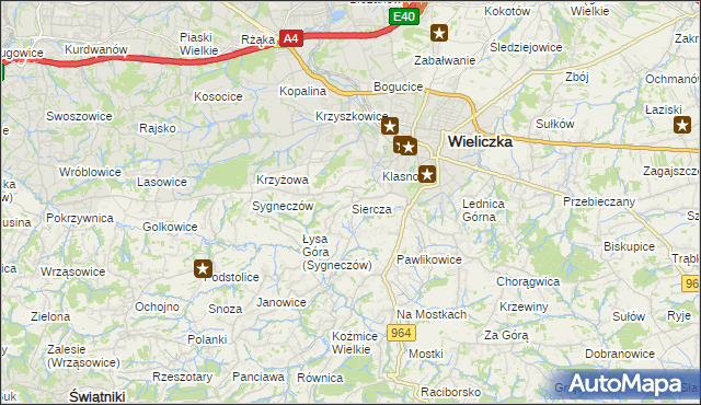 mapa Siercza, Siercza na mapie Targeo