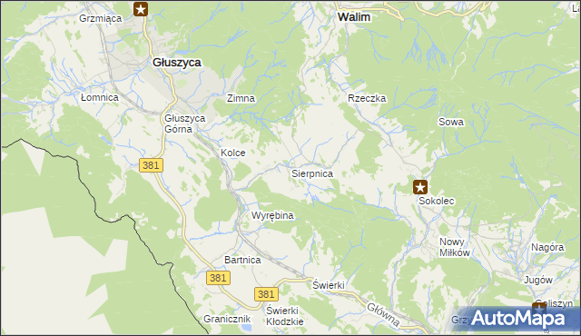 mapa Sierpnica, Sierpnica na mapie Targeo