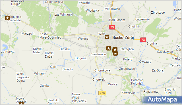 mapa Siesławice, Siesławice na mapie Targeo