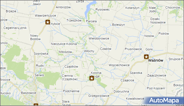 mapa Skały gmina Nowa Słupia, Skały gmina Nowa Słupia na mapie Targeo