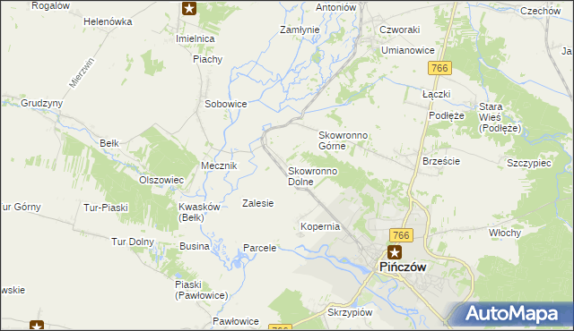 mapa Skowronno Dolne, Skowronno Dolne na mapie Targeo