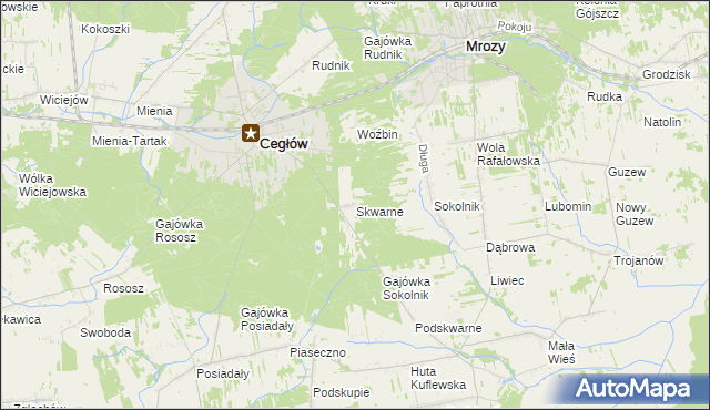 mapa Skwarne, Skwarne na mapie Targeo