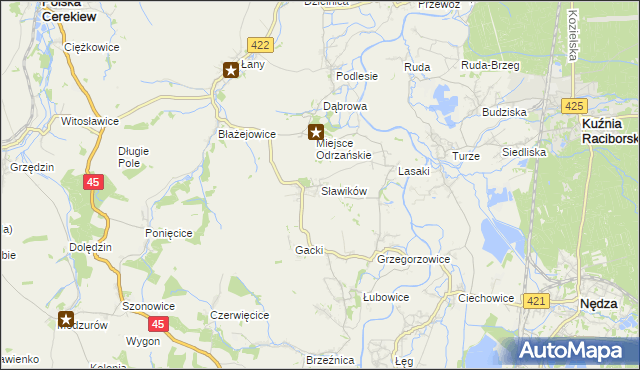 mapa Sławików, Sławików na mapie Targeo