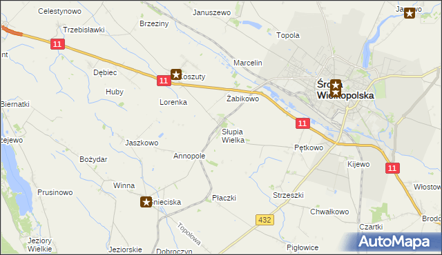 mapa Słupia Wielka, Słupia Wielka na mapie Targeo