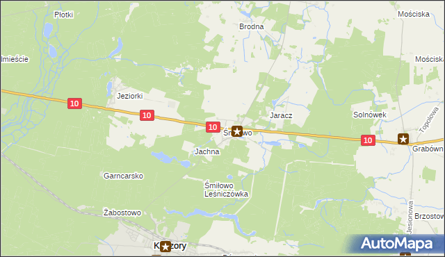 mapa Śmiłowo gmina Kaczory, Śmiłowo gmina Kaczory na mapie Targeo