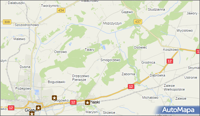 mapa Smogorzewo gmina Piaski, Smogorzewo gmina Piaski na mapie Targeo