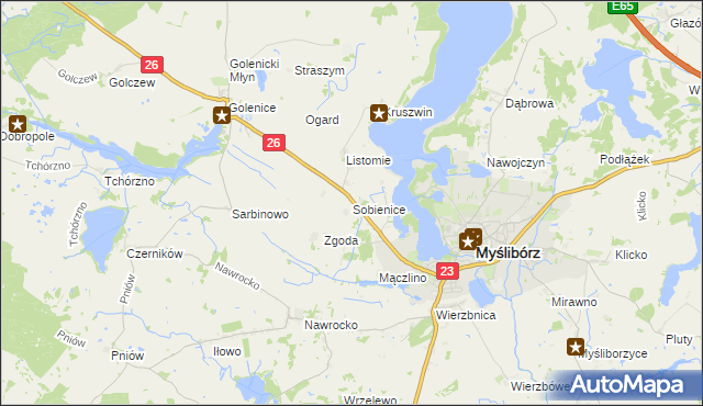 mapa Sobienice, Sobienice na mapie Targeo