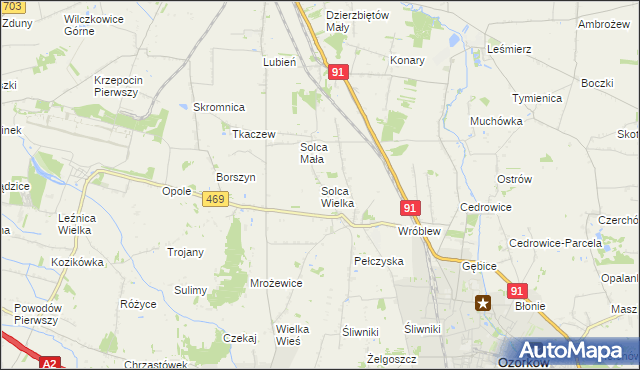 mapa Solca Wielka, Solca Wielka na mapie Targeo