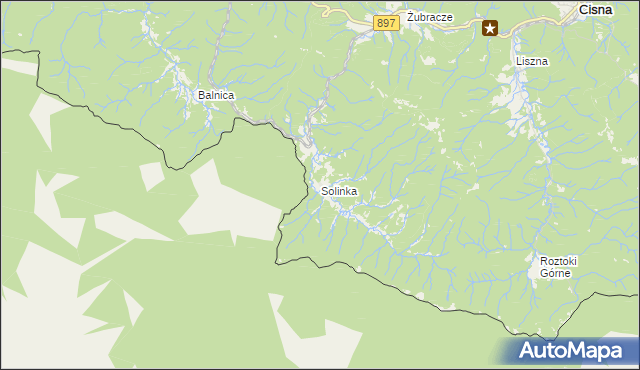 mapa Solinka, Solinka na mapie Targeo