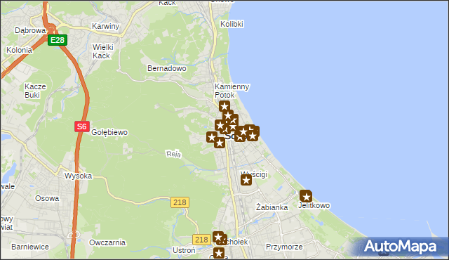 mapa Sopotu, Sopot na mapie Targeo