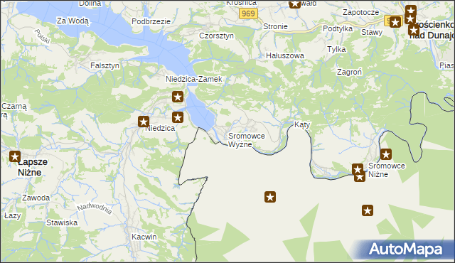 mapa Sromowce Wyżne, Sromowce Wyżne na mapie Targeo