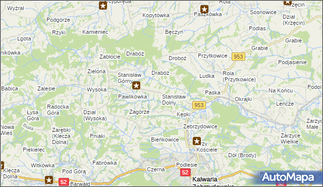 mapa Stanisław Dolny, Stanisław Dolny na mapie Targeo