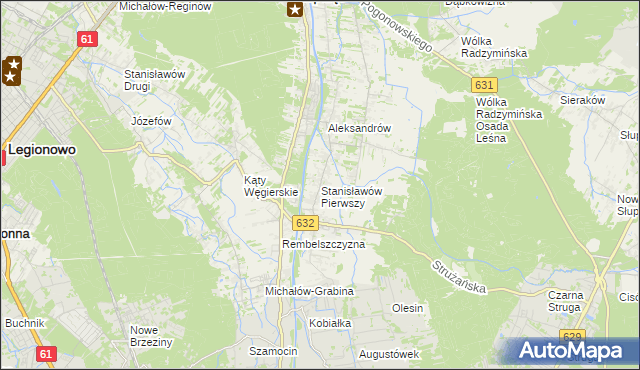 mapa Stanisławów Pierwszy gmina Nieporęt, Stanisławów Pierwszy gmina Nieporęt na mapie Targeo