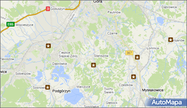 mapa Staniszów, Staniszów na mapie Targeo