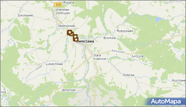 mapa Stara Kraśnica, Stara Kraśnica na mapie Targeo