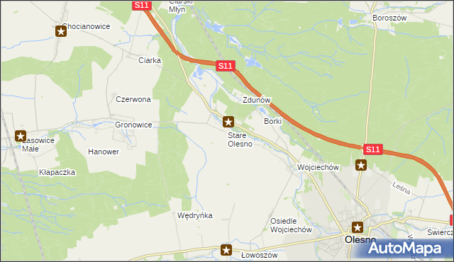 mapa Stare Olesno, Stare Olesno na mapie Targeo