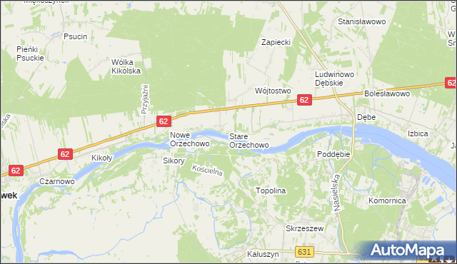 mapa Stare Orzechowo, Stare Orzechowo na mapie Targeo