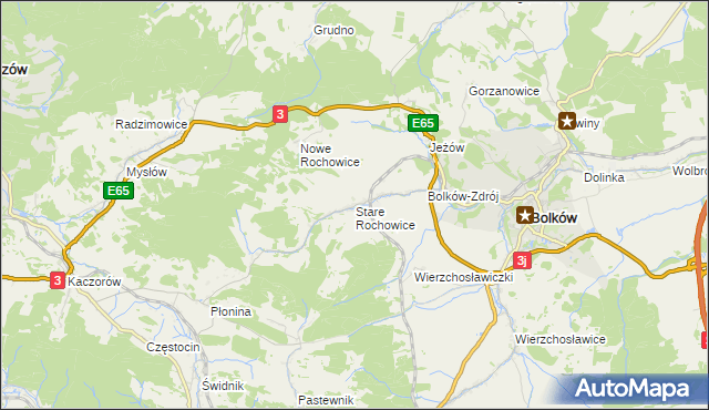 mapa Stare Rochowice, Stare Rochowice na mapie Targeo