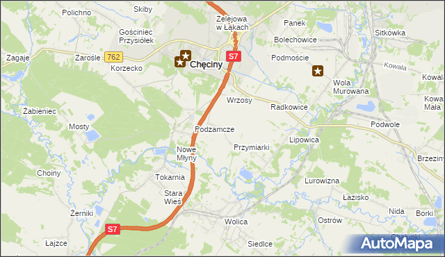 mapa Starochęciny, Starochęciny na mapie Targeo