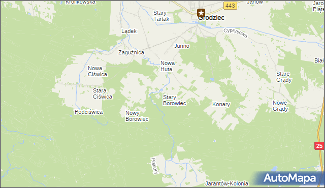 mapa Stary Borowiec, Stary Borowiec na mapie Targeo